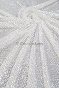 Pailletten Spitzenstoff Silber/ Couture Spitzenstoff/ Braut Spitzenstoff/ Spitze mit Pailletten// L23-641