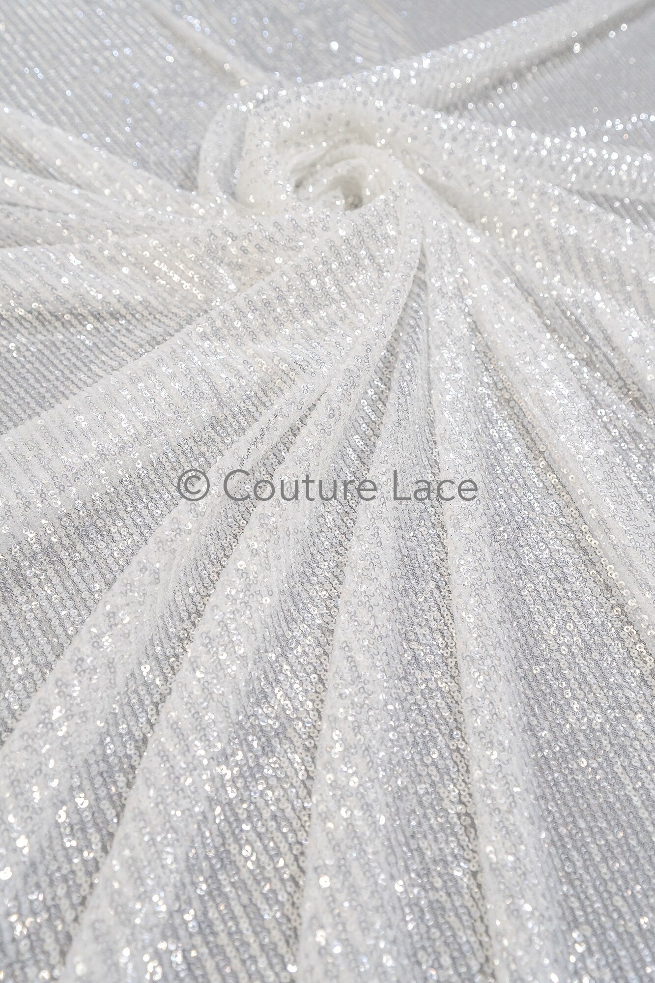 Pailletten Spitzenstoff Silber/ Couture Spitzenstoff/ Braut Spitzenstoff/ Spitze mit Pailletten// L23-641