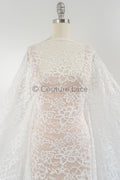 Chantilly Spitze/ Braut Spitze/ Raschel Spitze/ Off-White Boho Brautspitze/ Braut Spitze/ französische florale Spitze// L23-643