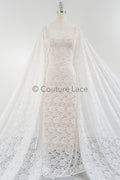 Chantilly Spitze/ Braut Spitze/ Raschel Spitze/ Off-White Boho Brautspitze/ französische florale Spitze// L23-644