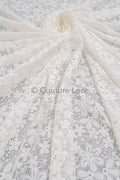 French floral lace/ bridal raschel lace/ French veil lace/ bridal chanitilly lace/ Edwardian lace fabric// L23-648