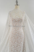 French floral lace/ bridal raschel lace/ French veil lace/ bridal chanitilly lace/ Edwardian lace fabric// L23-648