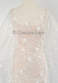 3D Blumen Perlen Spitze Stoff/ Couture Spitzen Stoff mit Folgen/ Braut Spitzen Stoff/ Hochzeit Spitze// L23-649