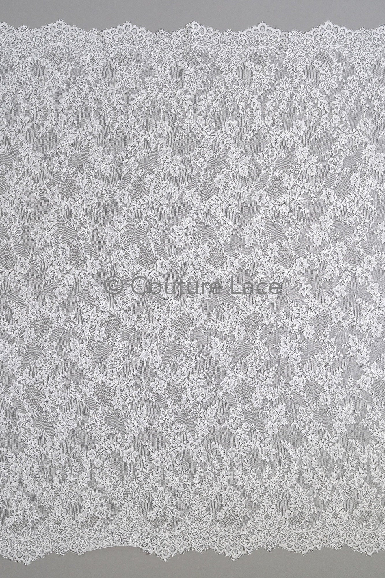 3yds French lace/ bridal floral lace/ off-white bridal lace/ floral wedding lace/ Chantilly lace// L23-621