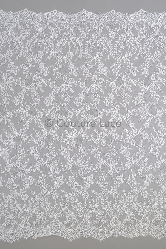 3yds French lace/ bridal floral lace/ off-white bridal lace/ floral wedding lace/ Chantilly lace// L23-621