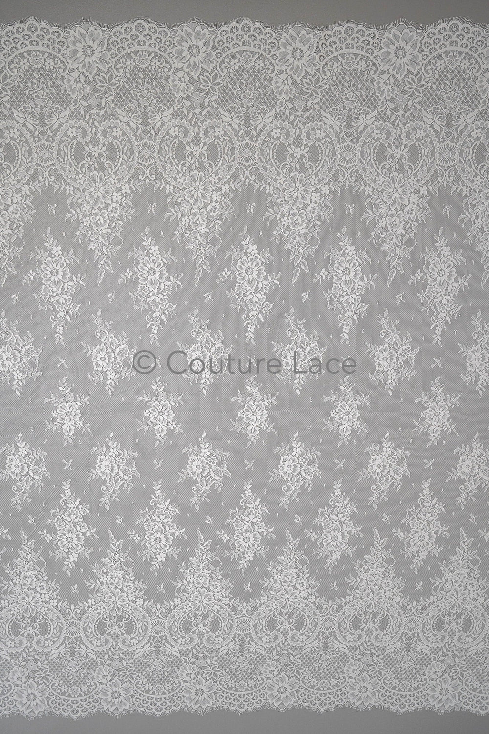 3.3yds French lace/ bridal floral lace material/ off-white bridal lace/ floral wedding lace/ Chantilly lace// L23-615