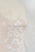 Perlen Spitze Stoff/ Couture Spitzen Stoff mit Perlen/ Braut Spitzen Stoff/ Perlen Spitze// L23-650