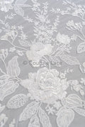 Blumen Braut Spitze Off-White/ Brautspitze mit Blumen/ Hochzeit Spitze/ Couture Spitze// L23-609