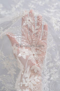 Blumen Perlen Spitze Stoff/ Couture Spitzen Stoff/ Braut Spitzen Stoff/ Perlen Perlen Spitze// L23-657