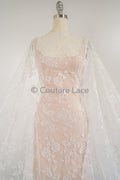 Blumen Braut Spitze / Braut Spitze Material mit Pailletten / offwhite Braut Spitze / Blumen Hochzeit Spitze / Couture / L17-035