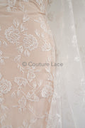 Blumen Braut Spitze / Braut Spitze Material mit Pailletten / offwhite Braut Spitze / Blumen Hochzeit Spitze / Couture / L17-035