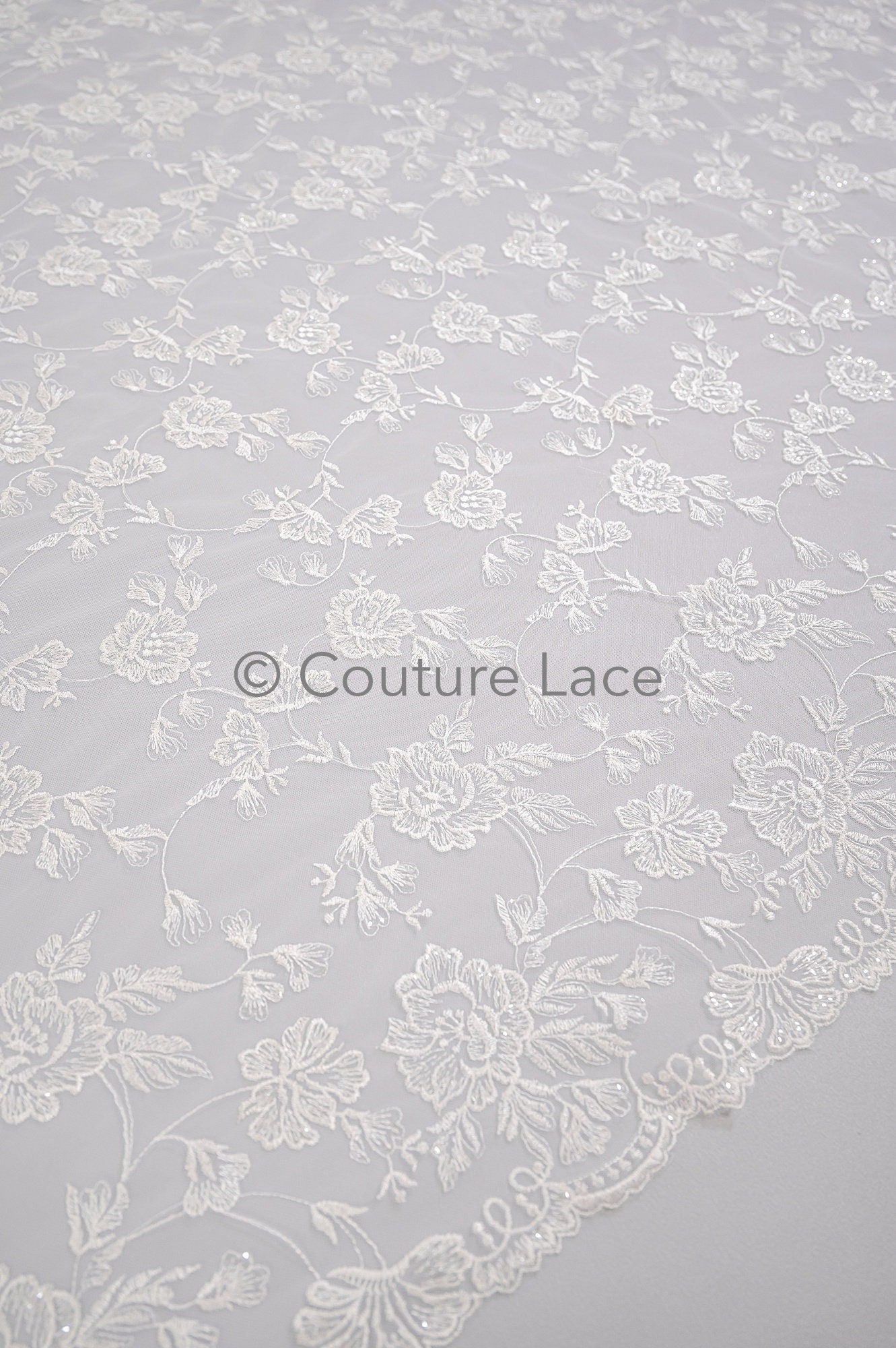 Blumen Braut Spitze / Braut Spitze Material mit Pailletten / offwhite Braut Spitze / Blumen Hochzeit Spitze / Couture / L17-035
