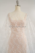 Floral Bridal Lace Off-White/ Bridal Lace Fabric/ Floral Wedding Lace/ Couture Lace// L18-197