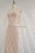 Floral Bridal Lace Off-White/ Bridal Lace Fabric/ Floral Wedding Lace/ Couture Lace// L18-197