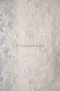 3D Blumen Spitzenstoff Off-White/ Braut Spitzenstoff/ romantischer Blumen Spitzenstoff/ Hochzeit Spitzenstoff// L19-210