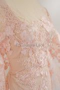Rosa Blumen Spitze Stoff/ Braut Spitzen Stoff/ Blumen Hochzeit Spitze/ Couture Spitze //L19-263
