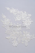 Perlen Braut Aufnäher / Perlen Blumen Applikation / Hochzeitskleid Spitze Applikation / Blatt Applikation// A23-230
