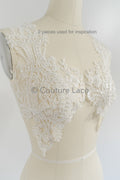 Perlen Braut Aufnäher / Perlen Blumen Applikation / Hochzeitskleid Spitze Applikation / Blatt Applikation Braut // A23-231