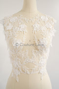 Hochzeit Kleid Spitze Applikation / Perlen Braut Aufnäher / 3D Blumen Applikation / Braut Applikation / A23-347