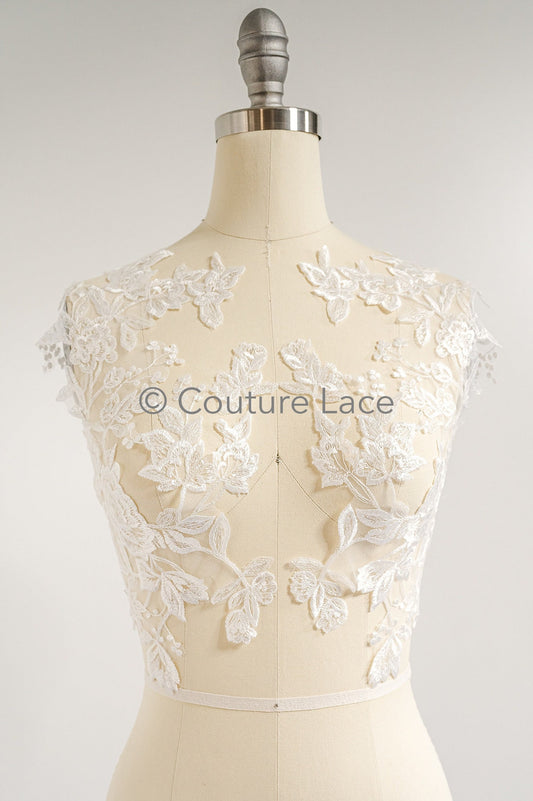 Hochzeit Blumen Applikation/ Blumen Spitzen Applikation/ romantisches Kleid Applikationen/ Blatt Applikationen/ A23-349