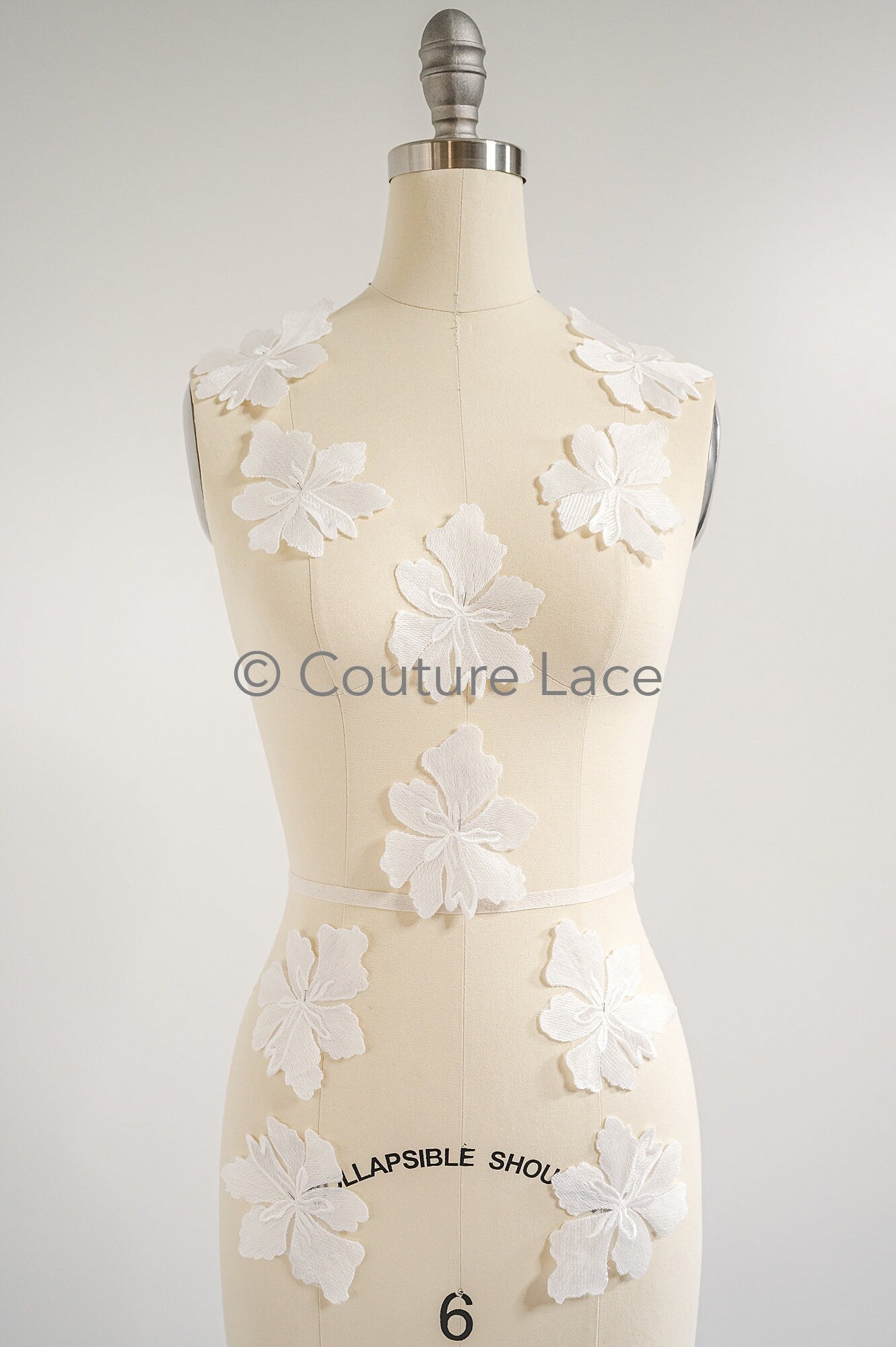 Wedding flower applique/ floral lace applique/ romantic dress applique/ leaf applique/ A23-350