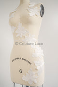 Wedding flower applique/ flower lace applique/ romantic dress applique/ leaf applique/ A23-351