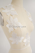 Wedding flower applique/ flower lace applique/ romantic dress applique/ leaf applique/ A23-351