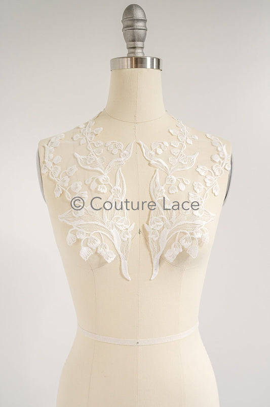 Hochzeit Blumen Applikation/ Blumen Spitzen Applikation/ romantisches Kleid Applikationen/ Blatt Applikationen/ A23-352