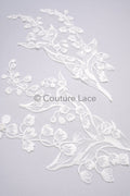 Hochzeit Blumen Applikation/ Blumen Spitzen Applikation/ romantisches Kleid Applikationen/ Blatt Applikationen/ A23-352