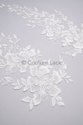 Hochzeit Blumen Applikation/ Blumen Spitzen Applikation/ romantisches Kleid Applikationen/ Blatt Applikationen/ A23-354