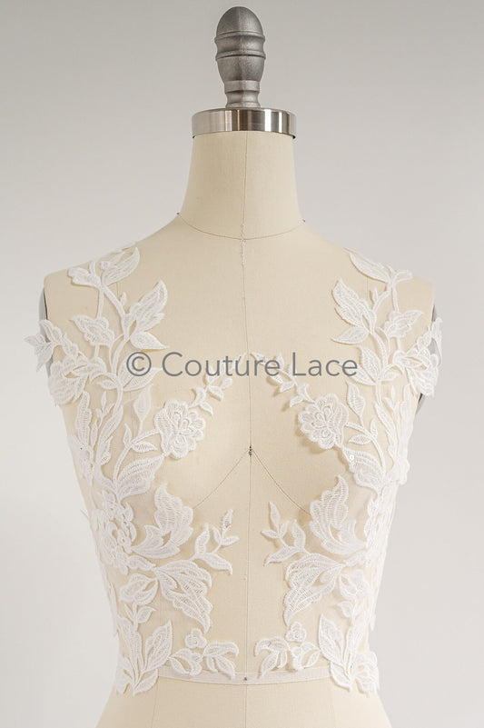 Hochzeit Blumen Applikationen/ Blumen Spitzen Applikationen/ romantisches Kleid Applikationen/ Blatt Applikationen// A23-357