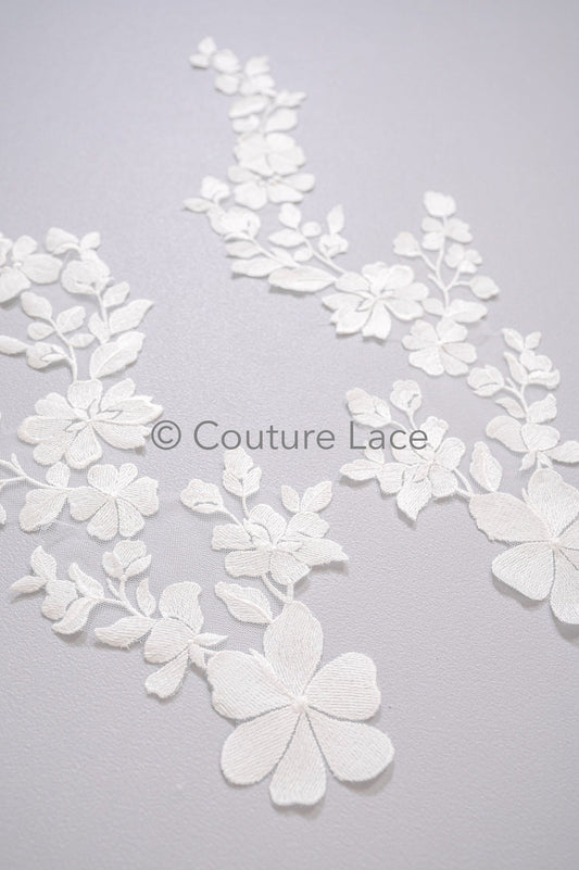 Hochzeit Blumen Applikation/ Blumen Spitze Applikation/ romantisches Kleid Spitzen Applikation/ Braut Blatt Applikationen// A23-360