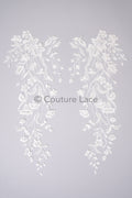 Hochzeit Blumen Applikation/ Blumen Spitzen Applikationen/ romantisches Kleid Applikationen/ Blatt Applikationen// A23-361