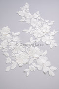 3D Blumen Applikation / Blumen Spitze Hochzeit Aufnäher / romantisches Kleid Spitze Applikation / Braut Blatt Applikation // A23-364