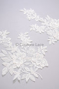 3D Blumen Applikation mit Kette/ Blumen Spitze Hochzeit Applikation/ romantisches Kleid Applikationen/ Blatt Applikationen// A23-366