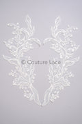 Hochzeit Blumen Applikation/ Blumen Spitze Applikation/ romantisches Kleid Spitzen Applikation/ Braut Blatt Applikationen// A23-367