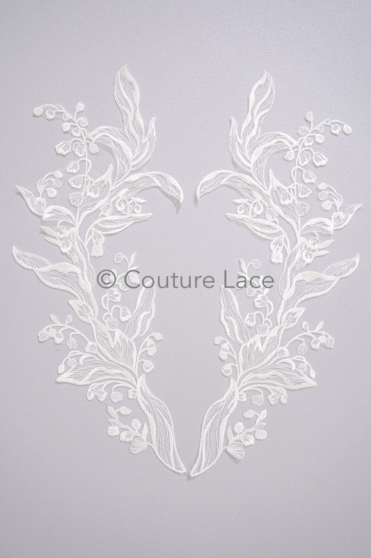 Hochzeit Blumen Applikation/ Blumen Spitze Applikation/ romantisches Kleid Spitzen Applikation/ Braut Blatt Applikationen// A23-367