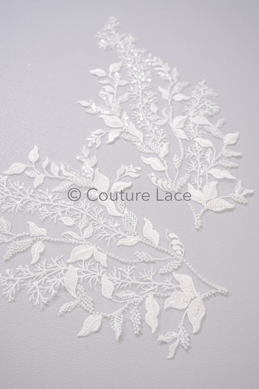 Hochzeit Blumen Applikation/ Blumen Spitzen Applikation/ romantische Spitzen Applikation/ Blatt Applikation// A23-368