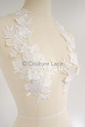 3D Blumen Applikationen/ Blumen Spitze Hochzeit Applikationen/ romantisches Kleid Applikationen/ Blatt Applikationen// A23-370