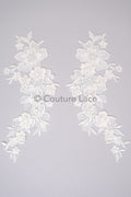3D Blumen Applikationen/ Blumen Spitze Hochzeit Applikationen/ romantisches Kleid Applikationen/ Blatt Applikationen// A23-370