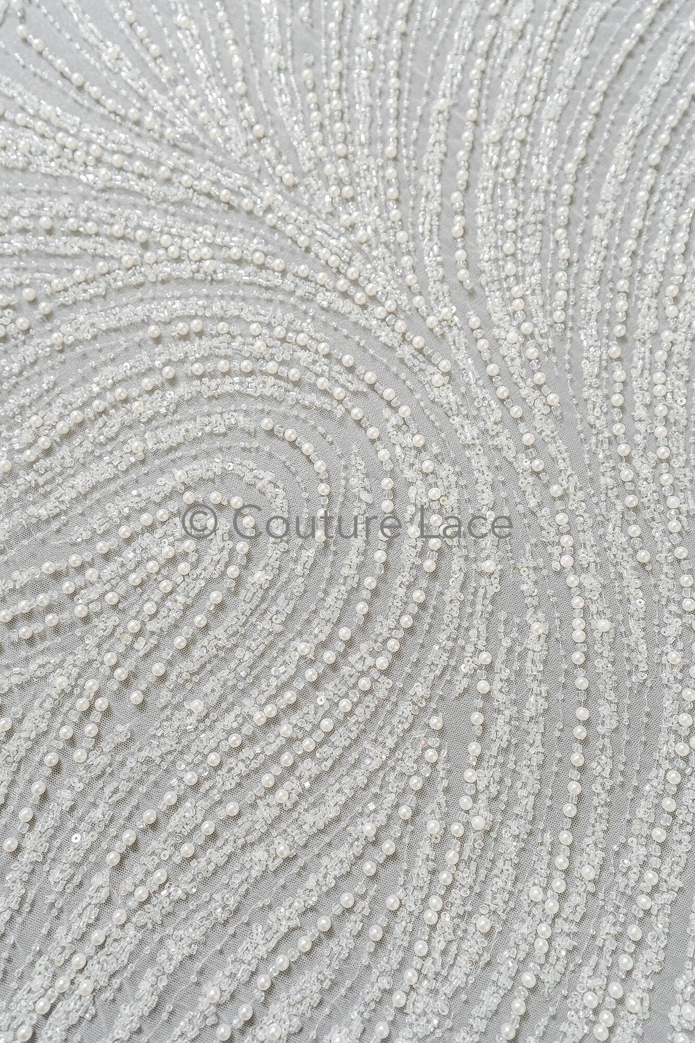 Perlen Spitzenstoff Off-White/ Couture Brautspitze/ Braut Spitzenstoff mit Perlen// L23-526