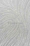 Perlen Spitzenstoff Off-White/ Couture Brautspitze/ Braut Spitzenstoff mit Perlen// L23-526