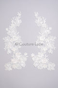 3D Blumen Applikationen/ Blumen Spitze Hochzeit Aufnäher/ romantisches Kleid Applikationen/ Blatt Applikationen// A23-363