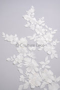 3D Blumen Applikation / Blumen Spitze Hochzeit Aufnäher / romantisches Kleid Spitze Applikation / Braut Blatt Applikation // A23-364