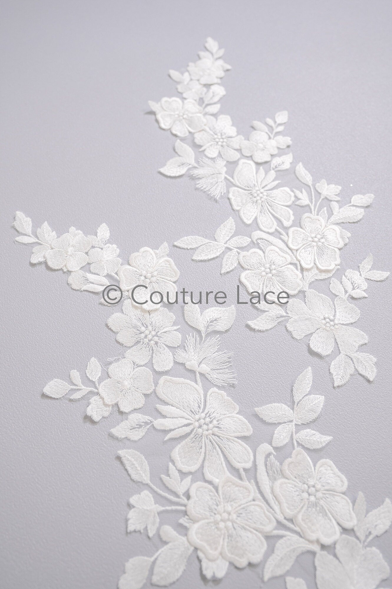 3D Blumen Applikation / Blumen Spitze Hochzeit Aufnäher / romantisches Kleid Spitze Applikation / Braut Blatt Applikation // A23-364