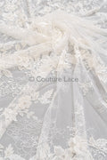 3D Blumen Perlen Spitzen Stoff/ Couture Spitzenstoff mit Perlen/ Braut Spitzenstoff/ Brautspitze// L23-638