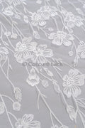 floral bridal lace / bridal lace material / offwhite bridal lace / floral wedding lace / couture lace / / L23-639