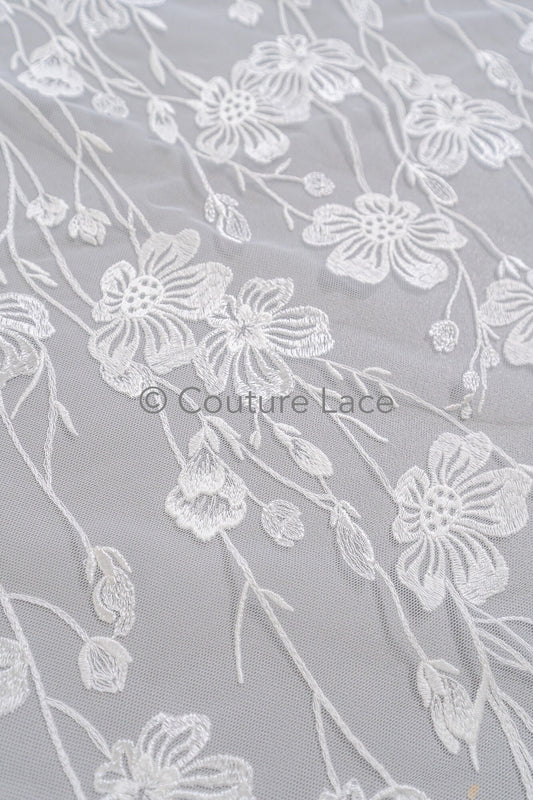 Blumen Braut Spitze / Braut Spitze Material / offwhite Braut Spitze / Blumen Hochzeit Spitze / Couture Spitze / / L23-639
