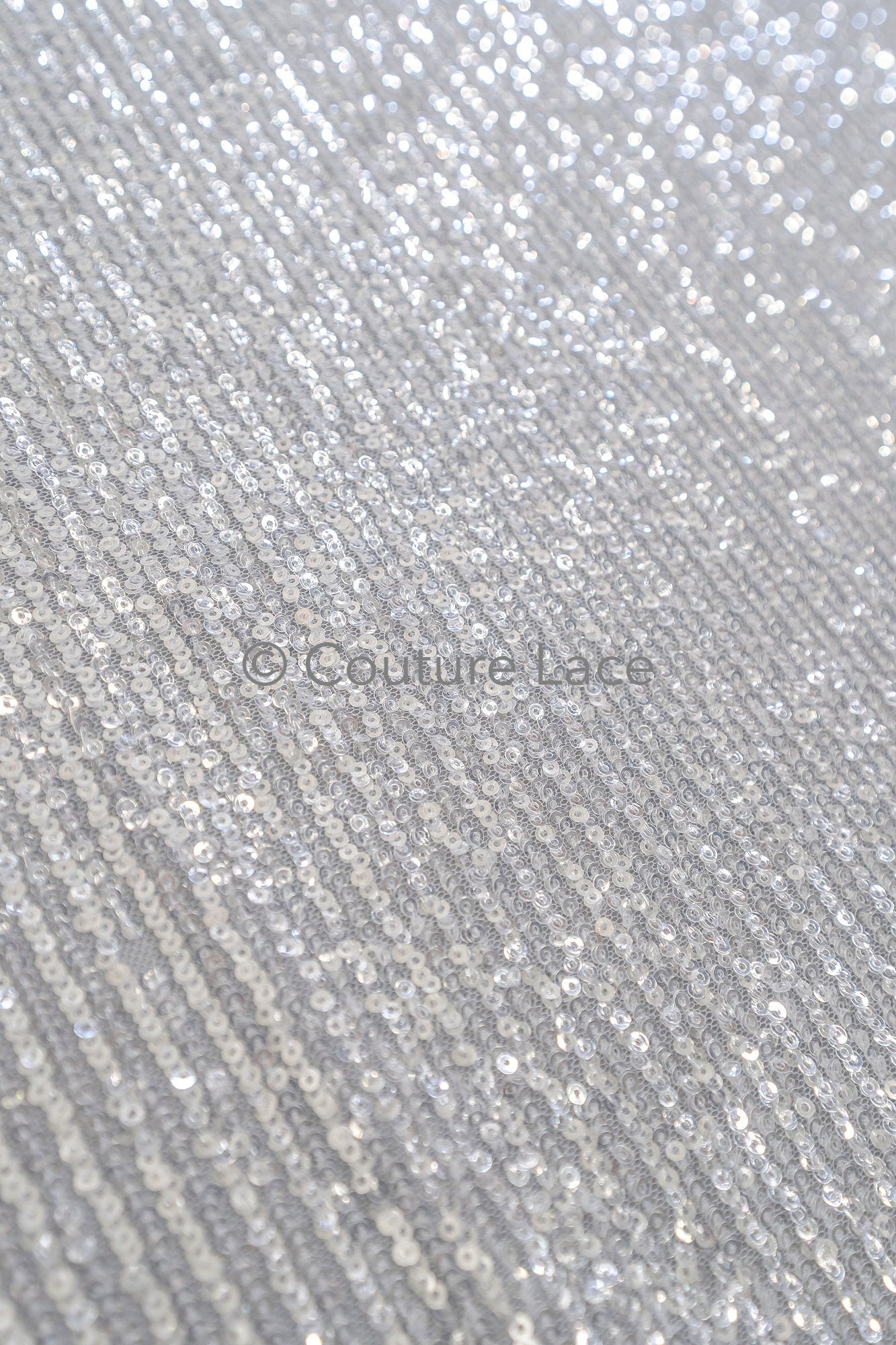 Pailletten Spitzenstoff Silber/ Couture Spitzenstoff/ Braut Spitzenstoff/ Spitze mit Pailletten// L23-641