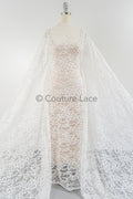 Chantilly Spitze/ Braut Spitze/ Raschel Spitze/ Off-White Boho Brautspitze/ Braut Spitze/ französische florale Spitze// L23-643